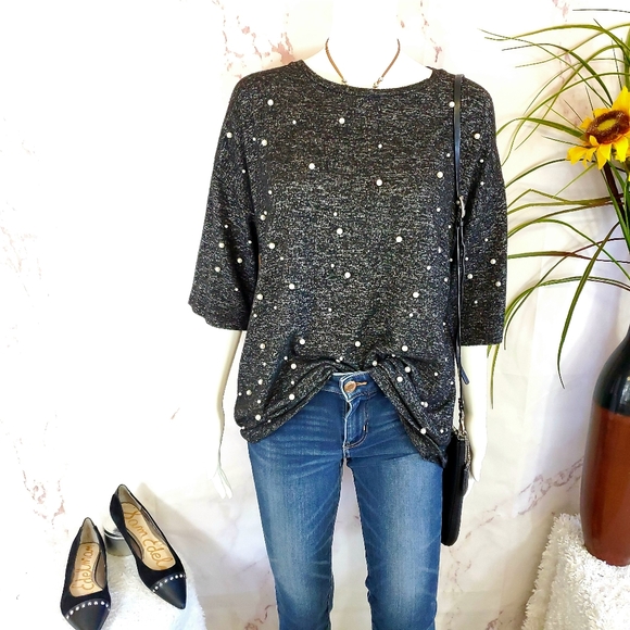 Nordstrom Tops - Nordstrom Chelsea & Theodore pearl embellished top